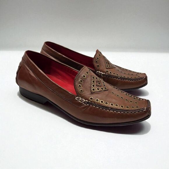 ROBERT ZUR Saddle Brown Sz 7M True Glove Leather Driving Loafer Slip On Moccasin - Picture 7 of 16